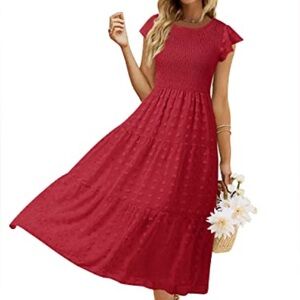 Burgundy Midi Dress - size small